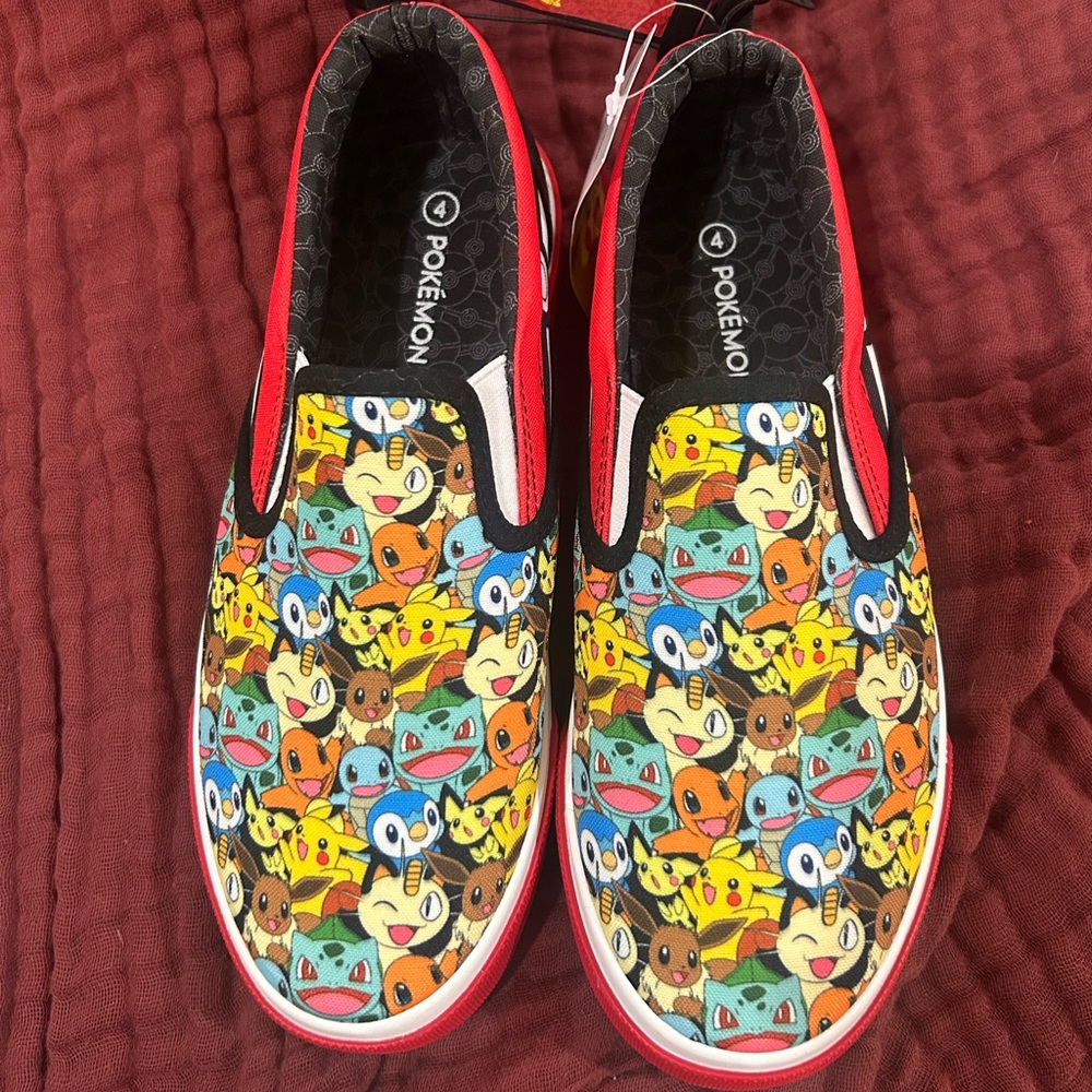 NEW Kids Size 4 Pokemon Slip-On Shoes